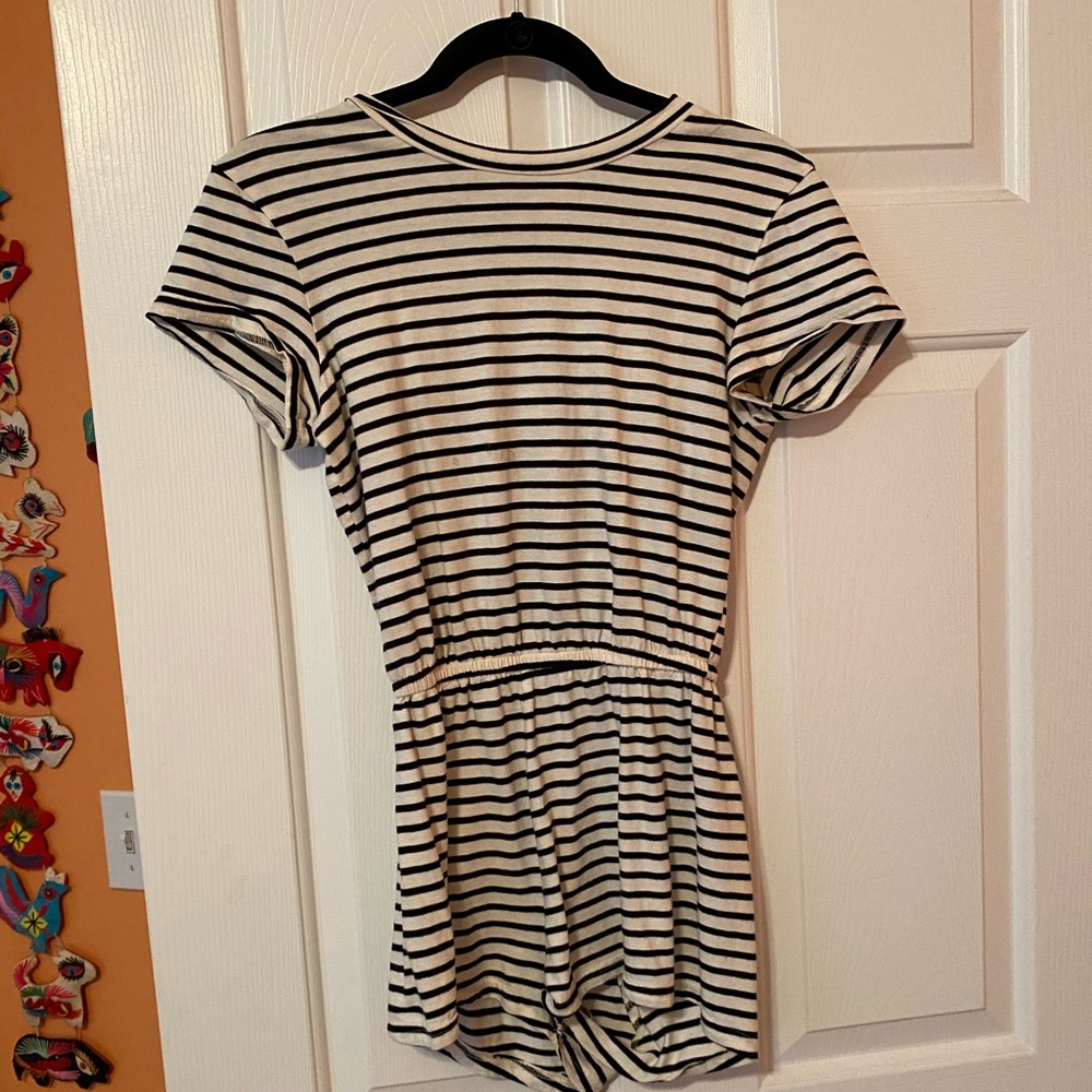 American apparel black and white romper